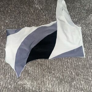 SHEIN Asymmetrical Top - Black, Gray, and White